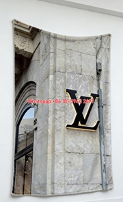 LV Stone Facade Blanket Backlit LV Store Throw 148